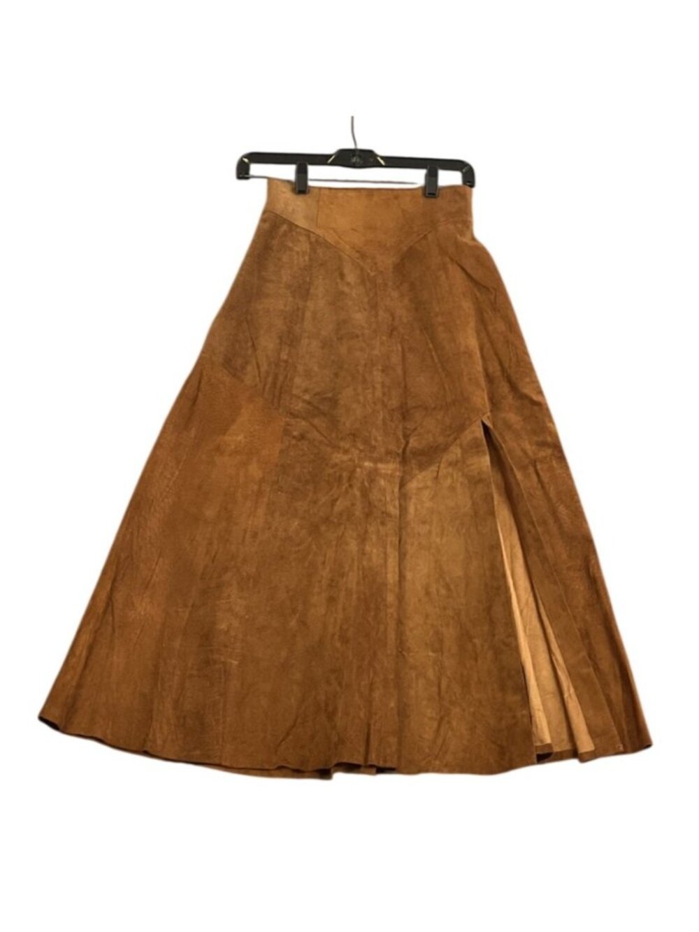 VTG Positano Pelle Women Petite Skirt Brown Suede Western A Line Boho Chic USA - Picture 2 of 12